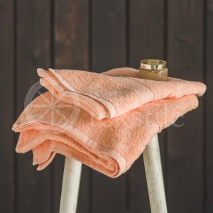 Bamboo fibre terry bath towel peach